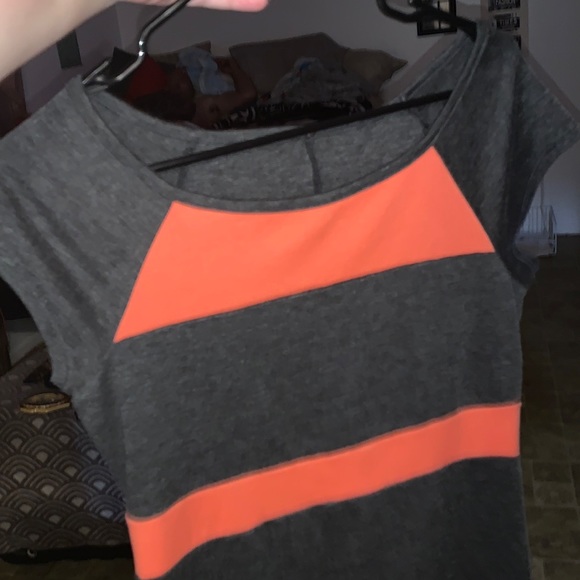 4/$20 Pink and grey color block mini dress in grey and salmon pink-M - Picture 6 of 7